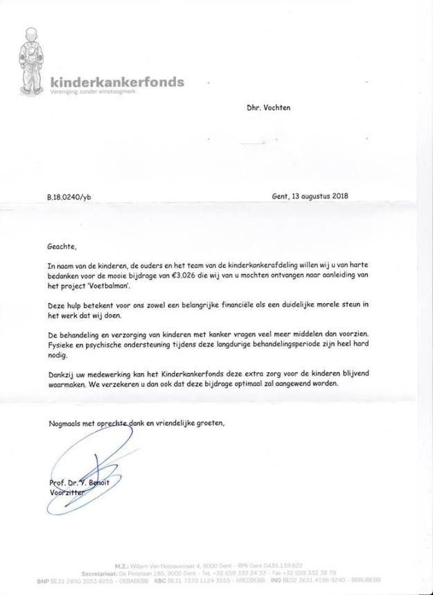 Overschrijving Kinderkankerfonds